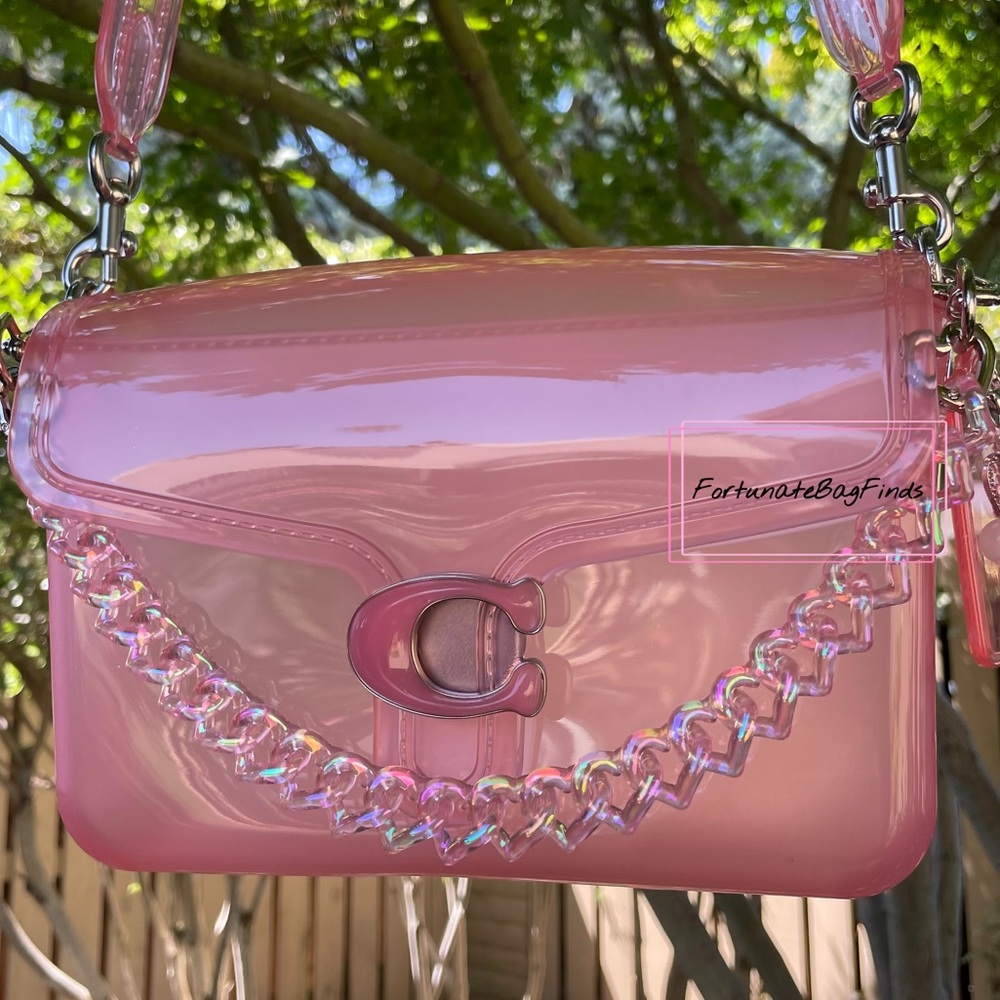TikTok Famous PINK PASTEL Jelly Triple Hearts Resin Bag Strap Novelty Bag Strap - Picture 4 of 13